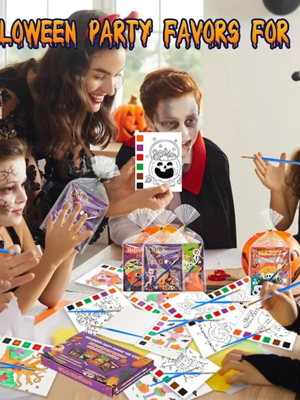 Halloween Coloring Books Party Favors 12 Pcs Kids Activity Gift Set